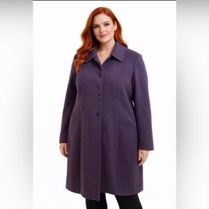 24” ptp Elegant Purple Women's Coat 80% laine which is French for wool.